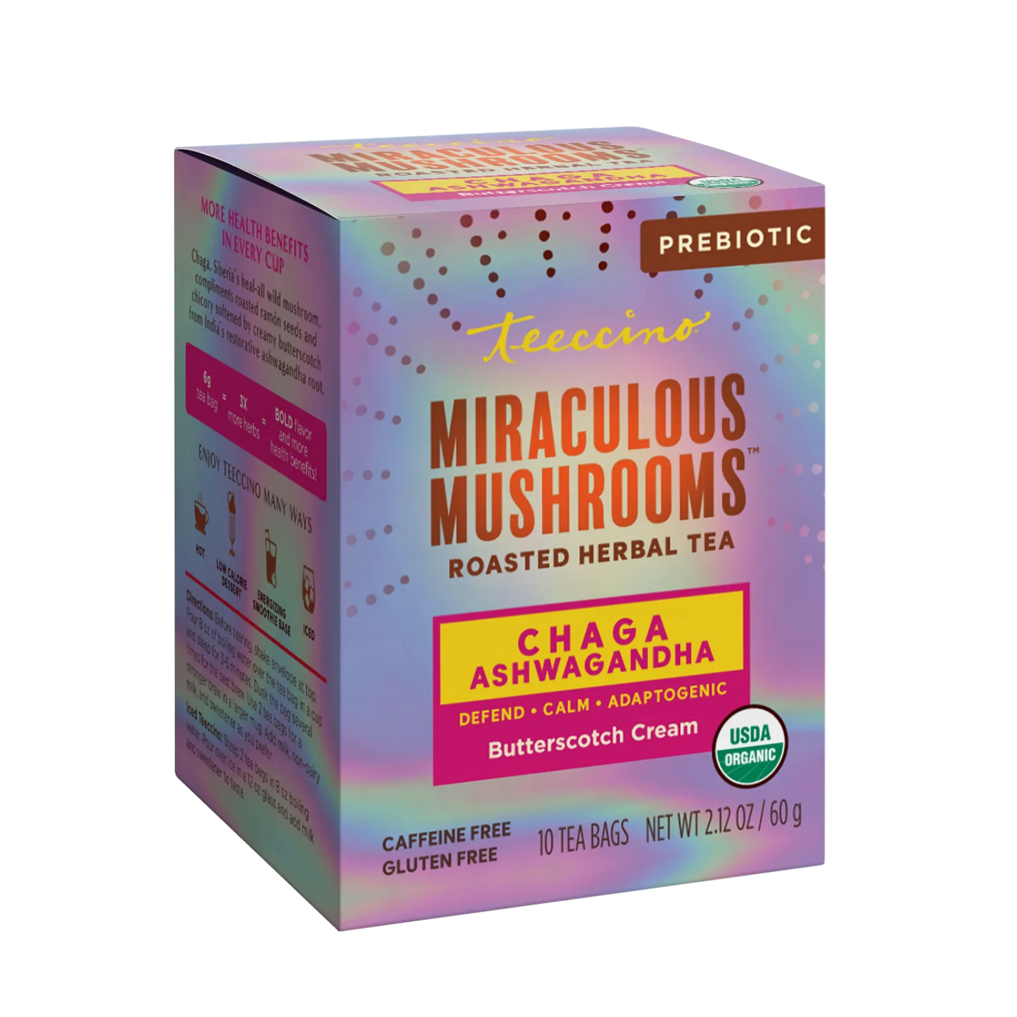 Chaga Ashwagandha Butterscotch Cream Mushroom Herbal Tea