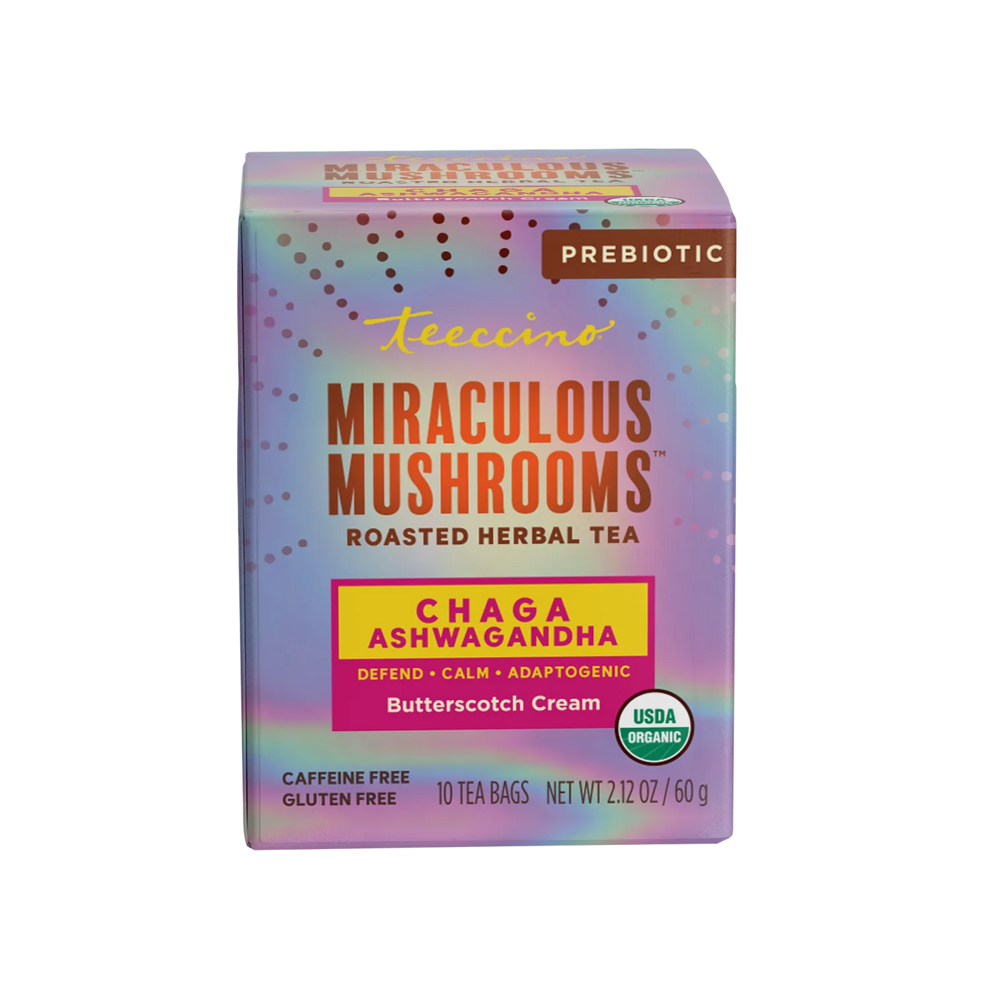 Chaga Ashwagandha Butterscotch Cream Mushroom Herbal Tea