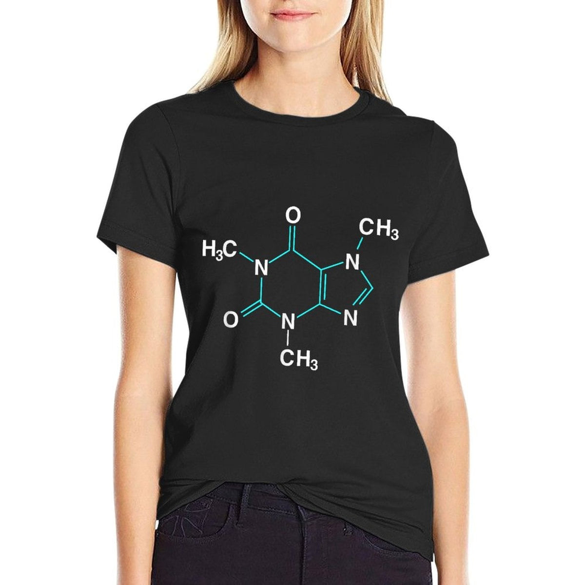 Caffeine Molecule - Funny Coffee Chemistry  Slim-fit Cut T-Shirt