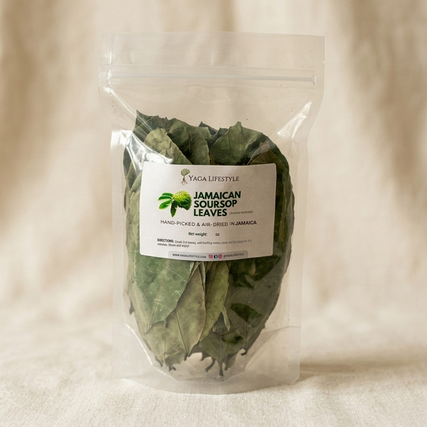 Jamaican Soursop Leaves (Hand-picked, Air-dried whole leaves)