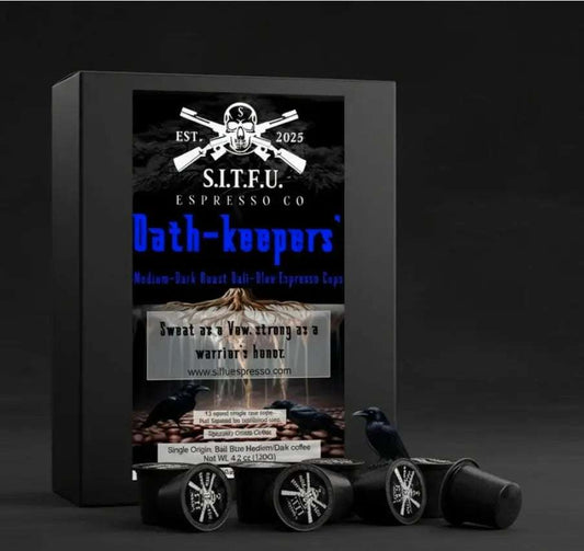 Oath Keepers' Bali Blue single serve cups